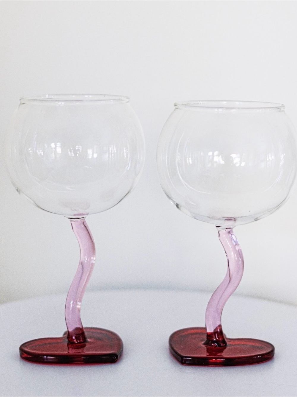Heart shape glasses for wine